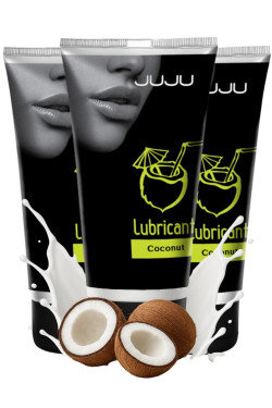 Набор из 3 съедобных лубрикантов JUJU со вкусом кокоса Набор из 3 съедобных лубрикантов JUJU со вкусом кокоса