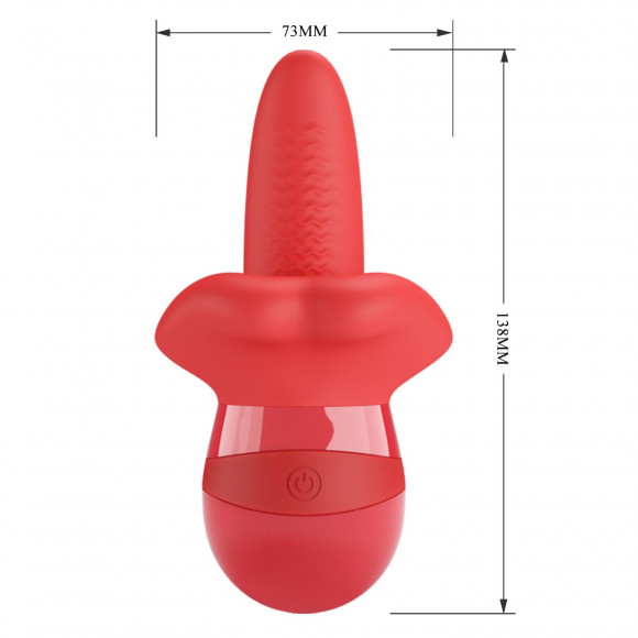 Красный вибратор с подвижным язычком Obelia Красный вибратор с подвижным язычком Obelia