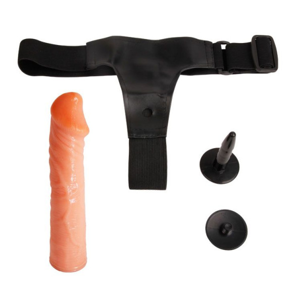 Телесный фаллос на трусиках регулирующегося размера - 19 см. Телесный фаллос на трусиках регулирующегося размера - 19 см.