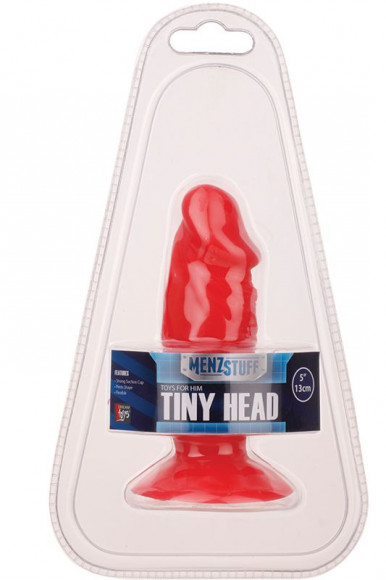 Красный анальный фаллос MENZSTUFF TINY HEAD - 13 см.