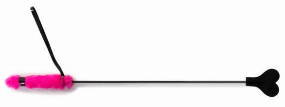 Черный стек с сердцем и розовой ручкой - 61 см. Черный стек с сердцем и розовой ручкой - 61 см.