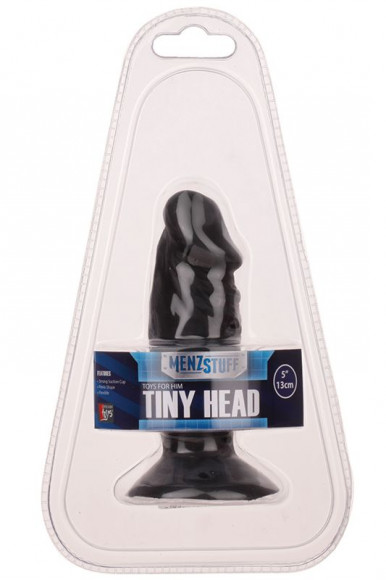 Чёрный анальный фаллос MENZSTUFF TINY HEAD - 13 см.