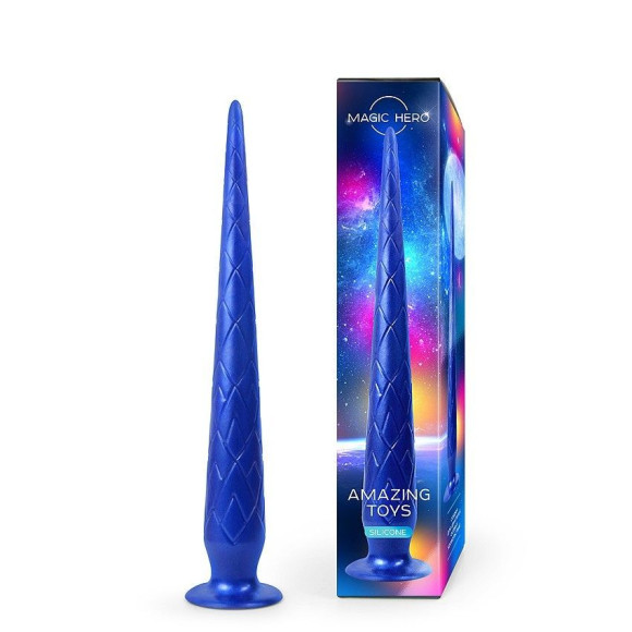 Синий стимулятор с ромбовидным рельефом - 31,5 см. Синий стимулятор с ромбовидным рельефом - 31,5 см.