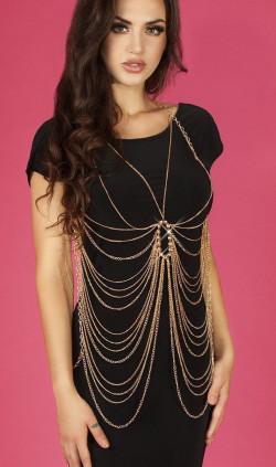 Золотистая цепочка на тело Body Chain
