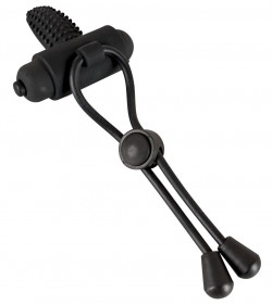 Чёрно лассо на пенис BLACK VELVETS с вибрацией