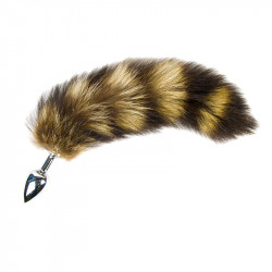 Малая серебристая анальная пробка с хвостом Малая серебристая анальная пробка с хвостом