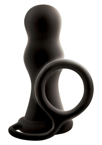 Черная анальная пробка с эрекционным кольцом Renegade Pop & Lock Rambo Черная анальная пробка с эрекционным кольцом Renegade Pop & Lock Rambo