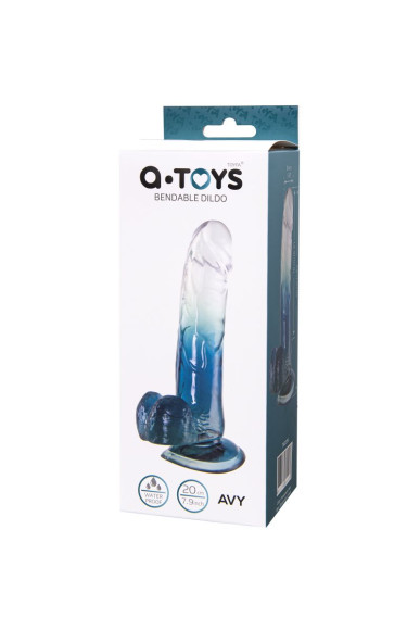 Прозрачно-синий фаллоимитатор Avy - 20 см. Прозрачно-синий фаллоимитатор Avy - 20 см.