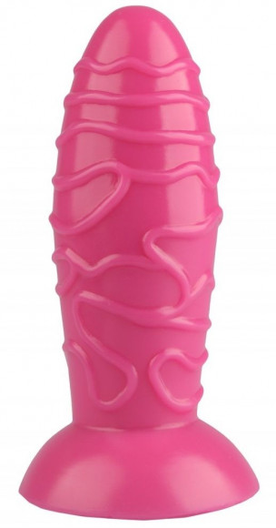 Розовая анальная втулка с венками - 17,5 см. Розовая анальная втулка с венками - 17,5 см.