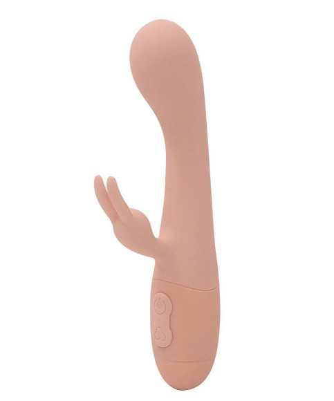 Персиковый вибратор Naya с клиторальным отростком - 18,3 см. Персиковый вибратор Naya с клиторальным отростком - 18,3 см.