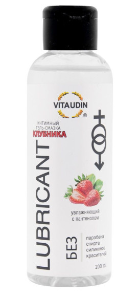 Интимный гель-смазка на водной основе VITA UDIN с ароматом клубники - 200 мл. Интимный гель-смазка на водной основе VITA UDIN с ароматом клубники - 200 мл.