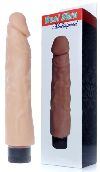 Телесный вибратор Real Skin - 23 см.