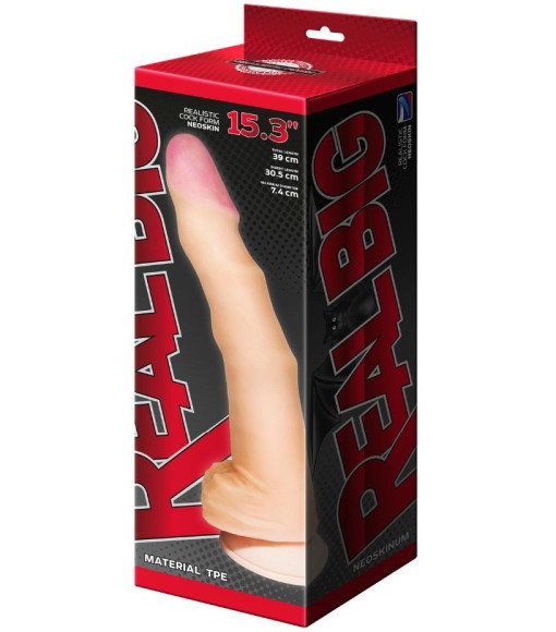 Телесный рельефный фаллоимитатор-супергигант с мошонкой на присоске - 39 см. Телесный рельефный фаллоимитатор-супергигант с мошонкой на присоске - 39 см.