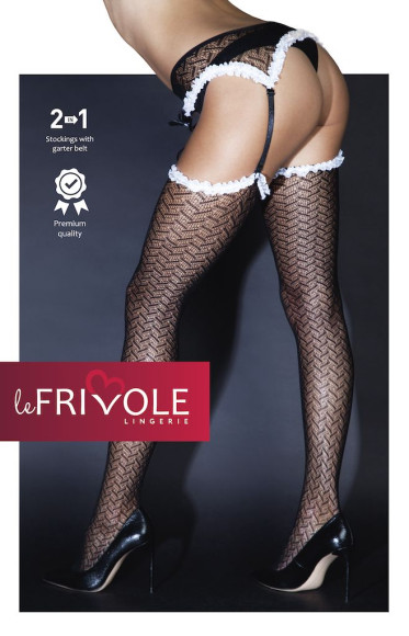 Чулки с поясом и контрастным кантом Чулки с поясом и контрастным кантом