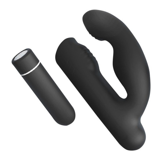 Черный вибромассажер Gladiator - 10,7 см. Черный вибромассажер Gladiator - 10,7 см.