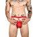 Красные сексуальные трусы-джоки на тонких ремешках Красные сексуальные трусы-джоки на тонких ремешках