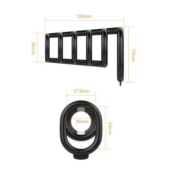 Черная насадка на пенис с подхватом мошонки Rodrigo Черная насадка на пенис с подхватом мошонки Rodrigo