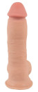 Телесный фаллоимитатор с подвижной кожей - 19,9 см.
