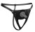 Черные трусики для страпона из кожи
