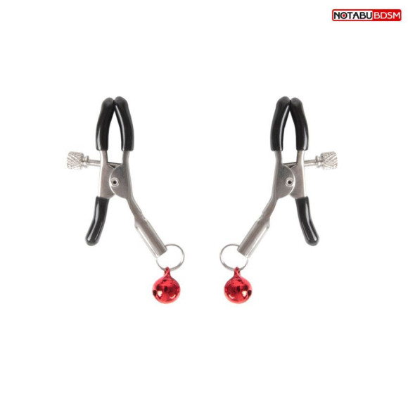 Серебристые зажимы на соски с шариками Серебристые зажимы на соски с шариками