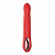 Красный силиконовый вибратор-кролик с фрикциями - 22 см.