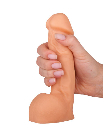 Реалистичный пустотелый фаллос телесного цвета - 17 см. Реалистичный пустотелый фаллос телесного цвета - 17 см.