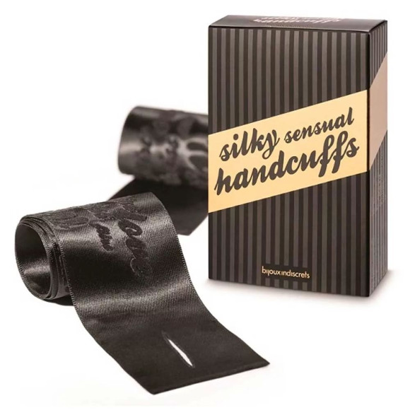 Черные ленты для связывания SILKY SENSUAL HANDCUFFS Черные ленты для связывания SILKY SENSUAL HANDCUFFS