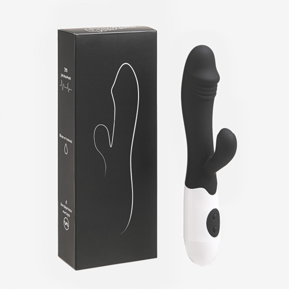 Черный вибратор-кролик WOW + 3 лубриканта в подарок Черный вибратор-кролик WOW + 3 лубриканта в подарок