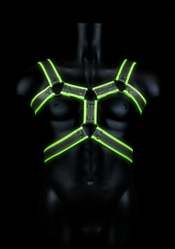 Стильная портупея Body Harness с неоновым эффектом - размер L-XL Стильная портупея Body Harness с неоновым эффектом - размер L-XL