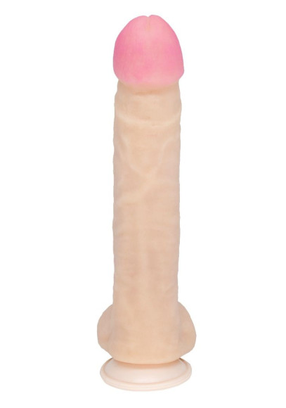 Фаллоимитатор-гигант на присоске из неоскин - 25,5 см. Фаллоимитатор-гигант на присоске из неоскин - 25,5 см.