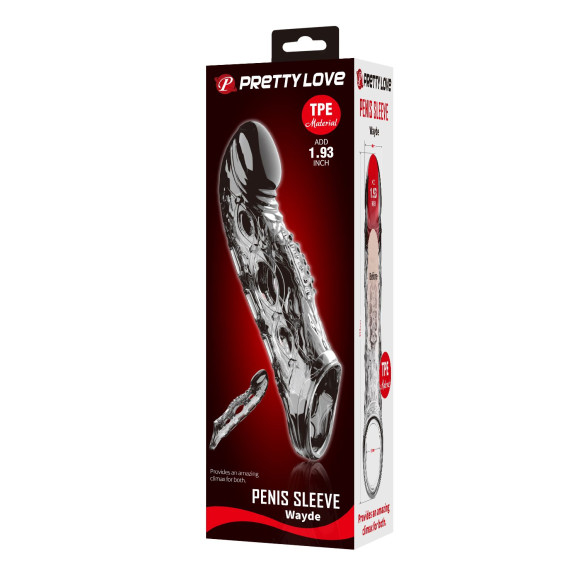 Черная удлиняющая насадка с рельефом Wayde - 21,3 см. Черная удлиняющая насадка с рельефом Wayde - 21,3 см.