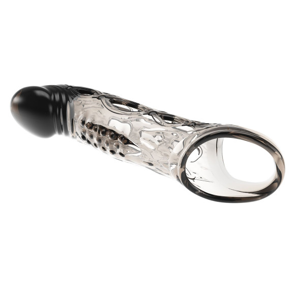 Черная удлиняющая насадка с рельефом Wayde - 21,3 см. Черная удлиняющая насадка с рельефом Wayde - 21,3 см.