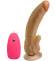 Телесный вибратор-реалистик на присоске с проводным пультом - 18,5 см. Телесный вибратор-реалистик на присоске с проводным пультом - 18,5 см.