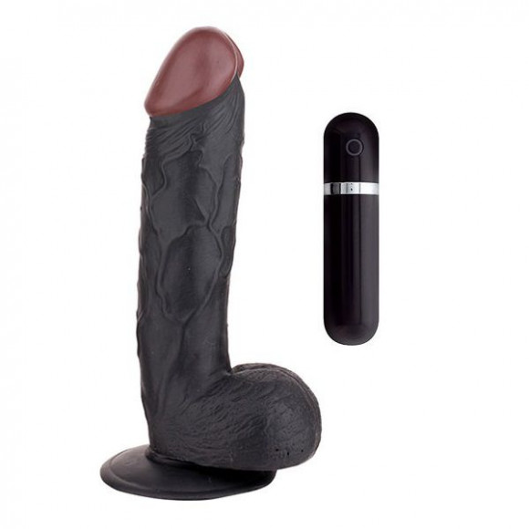 Чёрный вибратор-реалистик BIGSTUFF 8INCH BLACK - 20 см.