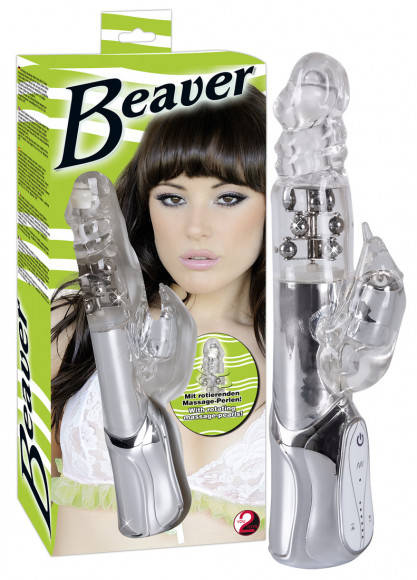 Вибратор Eclipse Beaver с бусинами - 24,5 см. Вибратор Eclipse Beaver с бусинами - 24,5 см.