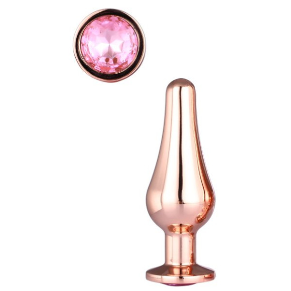Золотистая анальная пробка с кристаллом Rose Gold Pleasure Plug S - 9 см. Золотистая анальная пробка с кристаллом Rose Gold Pleasure Plug S - 9 см.