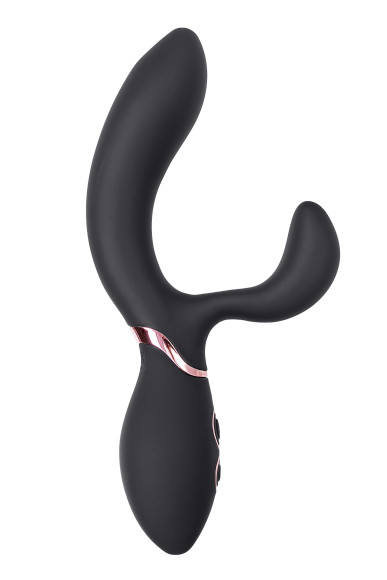 Черный вибратор Avalanche с «танцующим» клиторальным стимулятором - 20,5 см. Черный вибратор Avalanche с «танцующим» клиторальным стимулятором - 20,5 см.