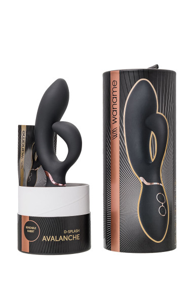 Черный вибратор Avalanche с «танцующим» клиторальным стимулятором - 20,5 см. Черный вибратор Avalanche с «танцующим» клиторальным стимулятором - 20,5 см.