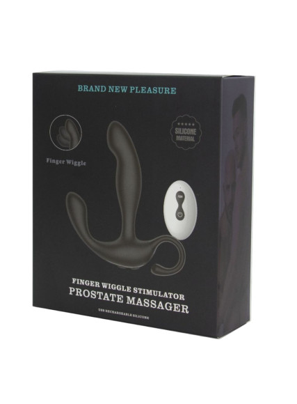 Черный вибромассажер простаты с эффектом фингеринга и пультом ДУ Черный вибромассажер простаты с эффектом фингеринга и пультом ДУ