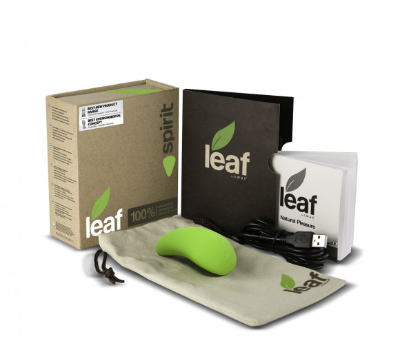 Зеленый перезаряжаемый вибромассажер Spirit by Leaf