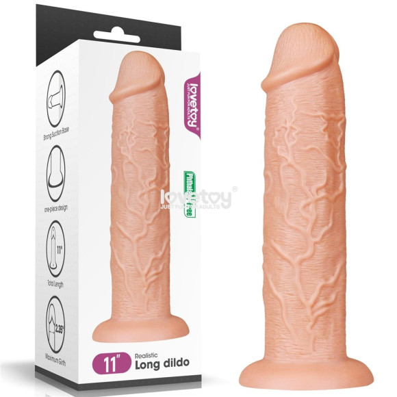 Телесный фаллоимитатор-гигант 11 Realistic Long Dildo - 28 см. Телесный фаллоимитатор-гигант 11 Realistic Long Dildo - 28 см.
