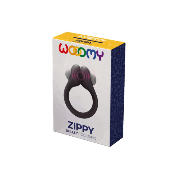 Черное эрекционное кольцо Zippy Vibrating Ring With Bullet Черное эрекционное кольцо Zippy Vibrating Ring With Bullet