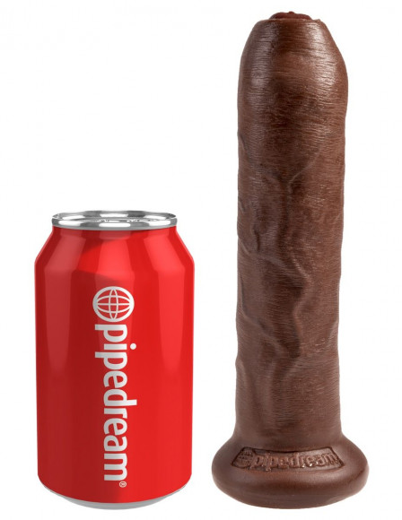 Коричневый необрезанный фаллоимитатор на присоске 7  Uncut Cock - 19,1 см.