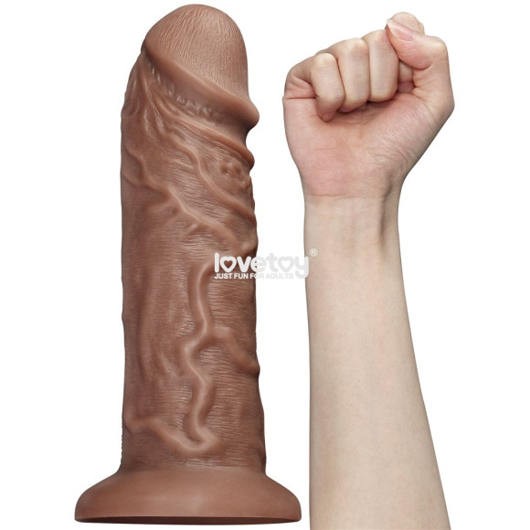 Коричневый фаллоимитатор Cubby dildo - 26,6 см. Коричневый фаллоимитатор Cubby dildo - 26,6 см.