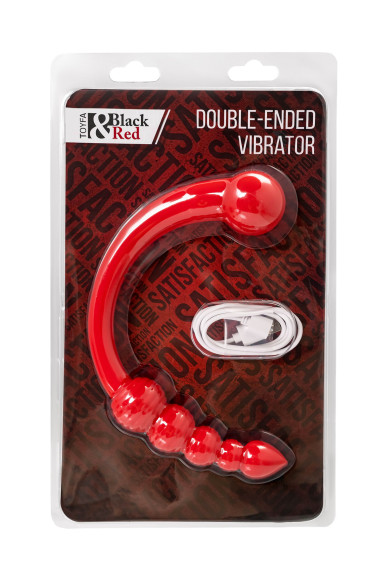 Красный двусторонний вибратор - 35 см. Красный двусторонний вибратор - 35 см.