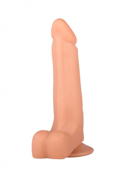 Фаллоимитатор-реалистик с мошонкой на присоске - 17,8 см. Фаллоимитатор-реалистик с мошонкой на присоске - 17,8 см.