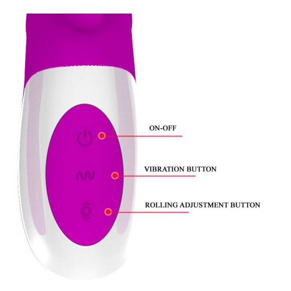 Перезаряжаемый вибратор Adrian с rolling-функцией и клиторальным отростком - 26,7 см. Перезаряжаемый вибратор Adrian с rolling-функцией и клиторальным отростком - 26,7 см.