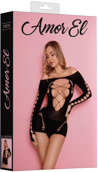 Соблазнительная мини-сорочка с имитацией шнуровки на груди Соблазнительная мини-сорочка с имитацией шнуровки на груди