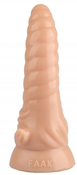 Телесный фигурный анальный фаллоимитатор - 20,5 см.