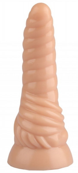 Телесный фигурный анальный фаллоимитатор - 20,5 см.